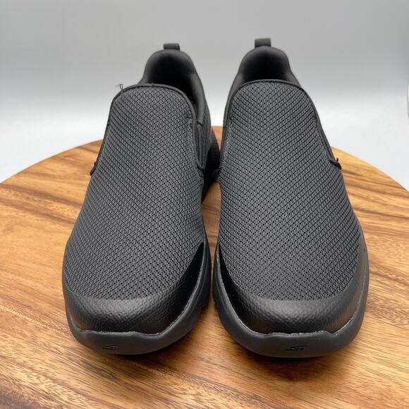 Skechers Go Walk Massage Fit Ripple Shoes Mens Size 10 Black Slip On Comfort - Picture 2 of 8
